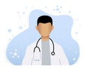 Black Doctor Medic Male In White Medical Coat With Stethoscope Character Vector Royalty Free Stock Photo